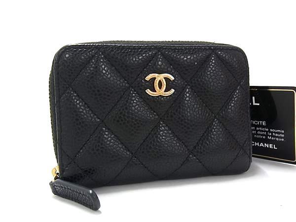 CHANEL シャネル コインケース マトラッセ タイムレスクラシック AP0216 ブラック キャビアスキン レディース ココマーク ゴールド金具