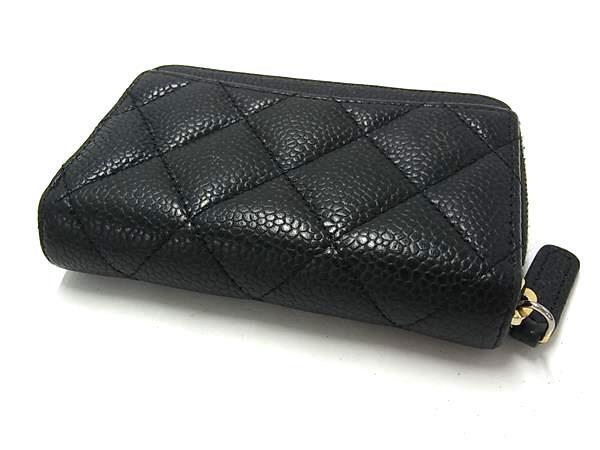 CHANEL シャネル コインケース マトラッセ タイムレスクラシック AP0216 ブラック キャビアスキン レディース ココマーク ゴールド金具
