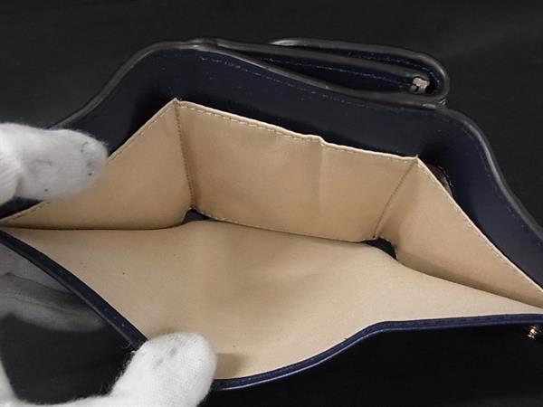 Chloe クロエ 財布 CHLOE C CHC19WP058C0126K グレー ネイビー ブラウン クロコダイル型押しレザー レディース 三つ折り財布 ゴールド金具 美品