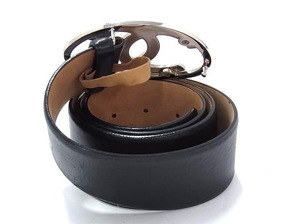 CHANEL シャネル ベルト ココマーク - ブラック レザー ユニセックス シルバー金具