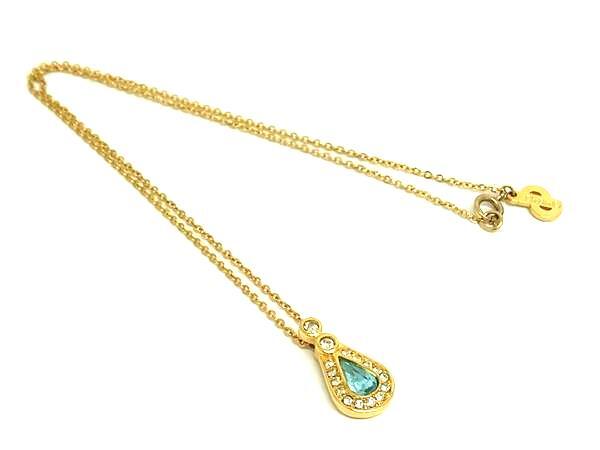 ChristianDior ディオール ネックレス - - ゴールド メタル レディース ヴィンテージ ラインストーン カラーストーン