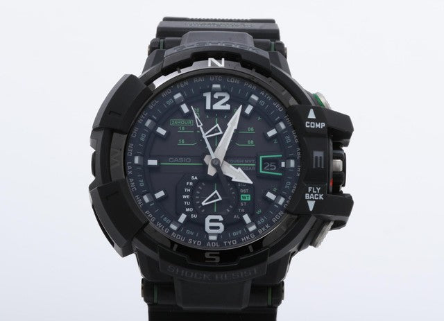 CASIO カシオ 腕時計 G-SHOCK MASTER OF G グラビティマスター GW-A1100-1A3JF ブラック 樹脂／SS メンズ ソーラー電波 アナログ スカイコクピット 美品