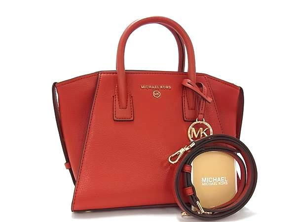 MICHAEL KORS マイケルコース ハンドバッグ Avril アヴリル 30H1G4VS5L レッド系 レザー レディース 2WAY ショルダーバッグ ゴールド金具 美品