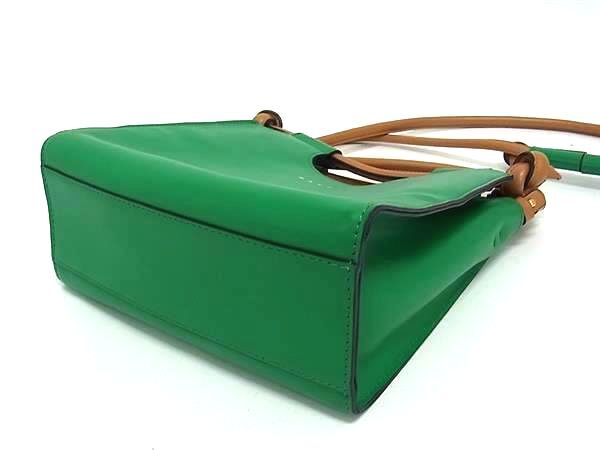 MARNI マルニ ハンドバッグ マルセル ノット BMMP0055Q0 グリーン系×ブラウン系×ブルー系 レザー レディース 2WAY ショルダーバッグ ゴールド金具 美品
