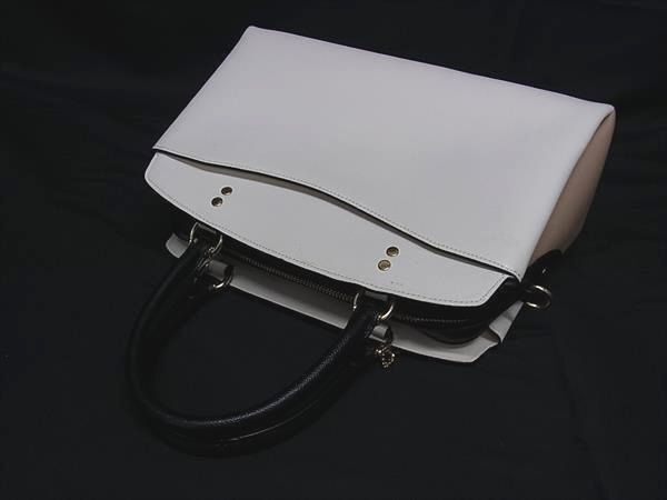 COACH コーチ ハンドバッグ リリー キャリーオール カラーブロック 91162 アイボリー系×ブラック系 レザー レディース 2WAY ショルダーバッグ ゴールド金具