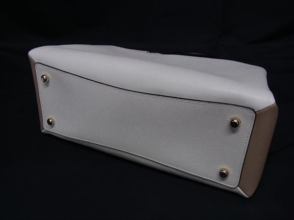 COACH コーチ ハンドバッグ リリー キャリーオール カラーブロック 91162 アイボリー系×ブラック系 レザー レディース 2WAY ショルダーバッグ ゴールド金具