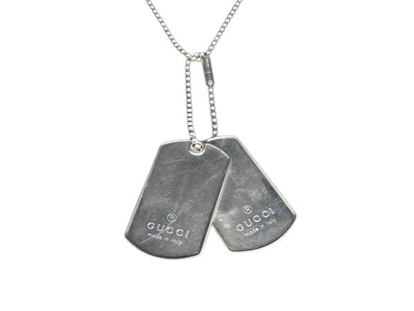 GUCCI グッチ ネックレス ドッグタグ シルバー Ag925 ユニセックス チャーム ペンダント