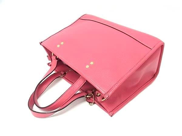 COACH コーチ ハンドバッグ デンプシー キャリーオール ウィズ パッチ C2004 ピンク系 レザー レディース 2WAY ショルダーバッグ ゴールド金具 美品