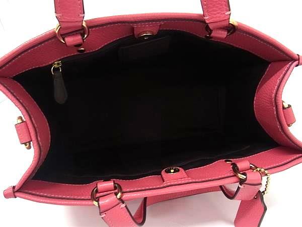 COACH コーチ ハンドバッグ デンプシー キャリーオール ウィズ パッチ C2004 ピンク系 レザー レディース 2WAY ショルダーバッグ ゴールド金具 美品