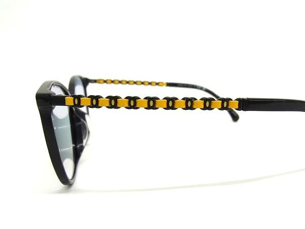 CHANEL シャネル アイウェア メガネ 3408QA c.1712 ブラック系×イエロー系 プラスチック レディース 度あり めがね 眼鏡 美品