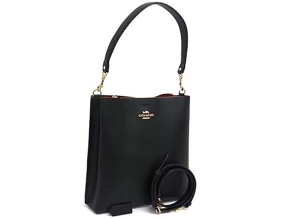 COACH コーチ ハンドバッグ モリー バケット バッグ CA214 ブラック レザー レディース 2WAY ショルダーバッグ ゴールド金具 美品