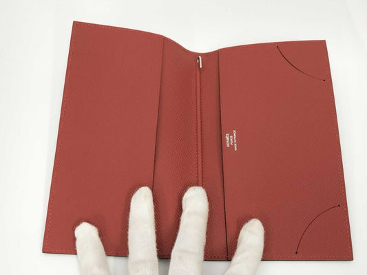 HERMES エルメス 手帳カバー アジェンダMM ルージュセリエ キュイーブル エプソン ユニセックス バイカラー ヴェルソ 超美品