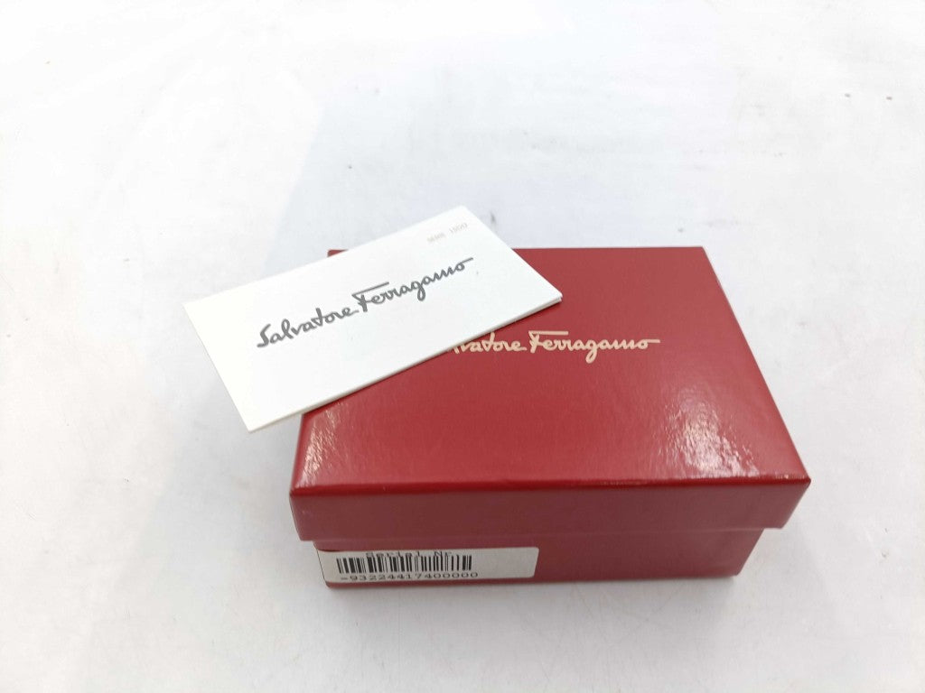 Salvatore Ferragamo フェラガモ キーケース ヴァラ 22 3056 カーキ系 型押しレザー レディース 6連 ゴールド金具 超美品
