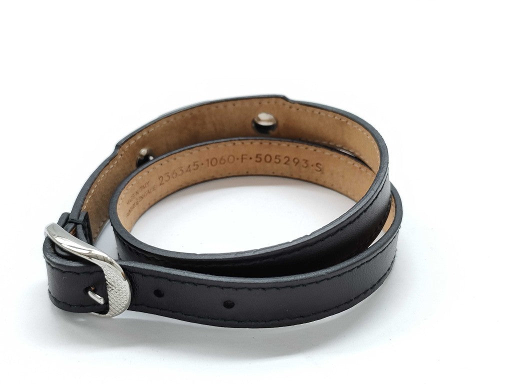 BALENCIAGA バレンシアガ ブレスレット ジャイアント 236345 ブラック レザー ユニセックス シルバー金具