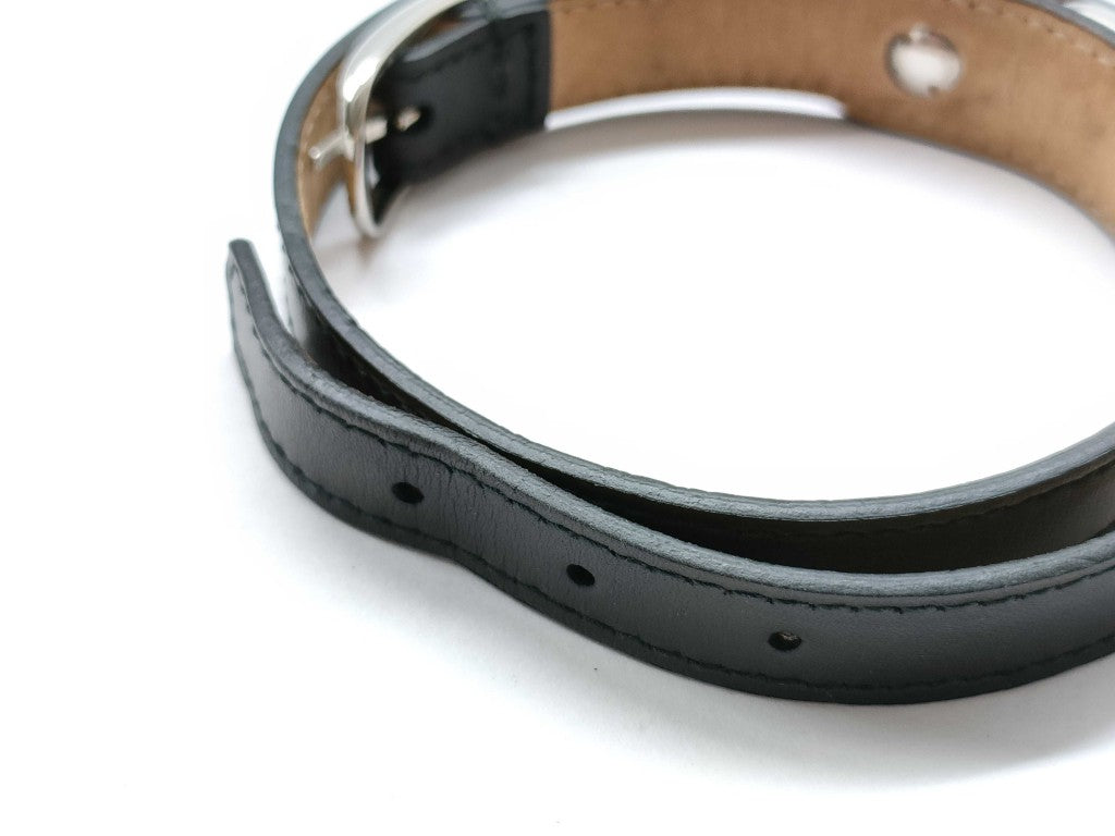BALENCIAGA バレンシアガ ブレスレット ジャイアント 236345 ブラック レザー ユニセックス シルバー金具