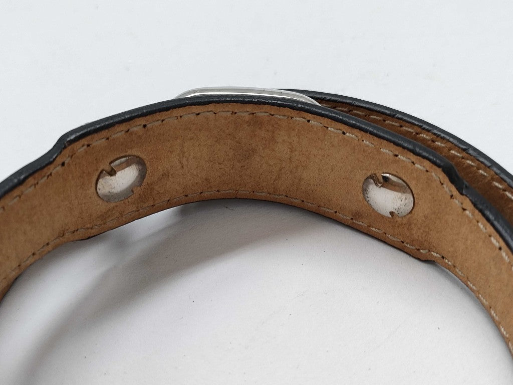 BALENCIAGA バレンシアガ ブレスレット ジャイアント 236345 ブラック レザー ユニセックス シルバー金具