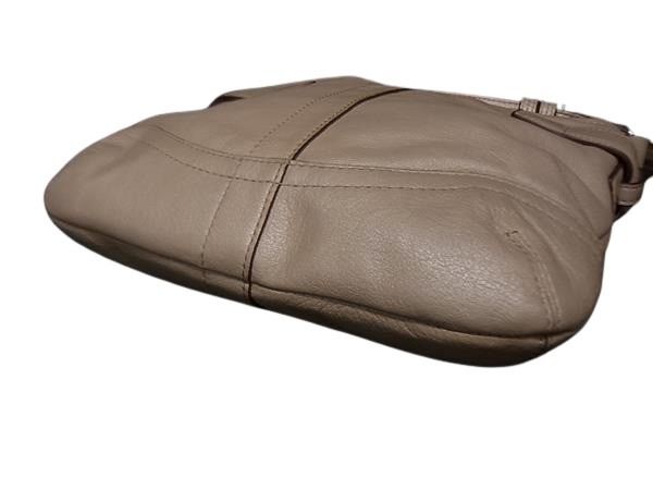 COACH コーチ ショルダーバッグ ダッフル F16514 ライトベージュ レザー レディース 美品