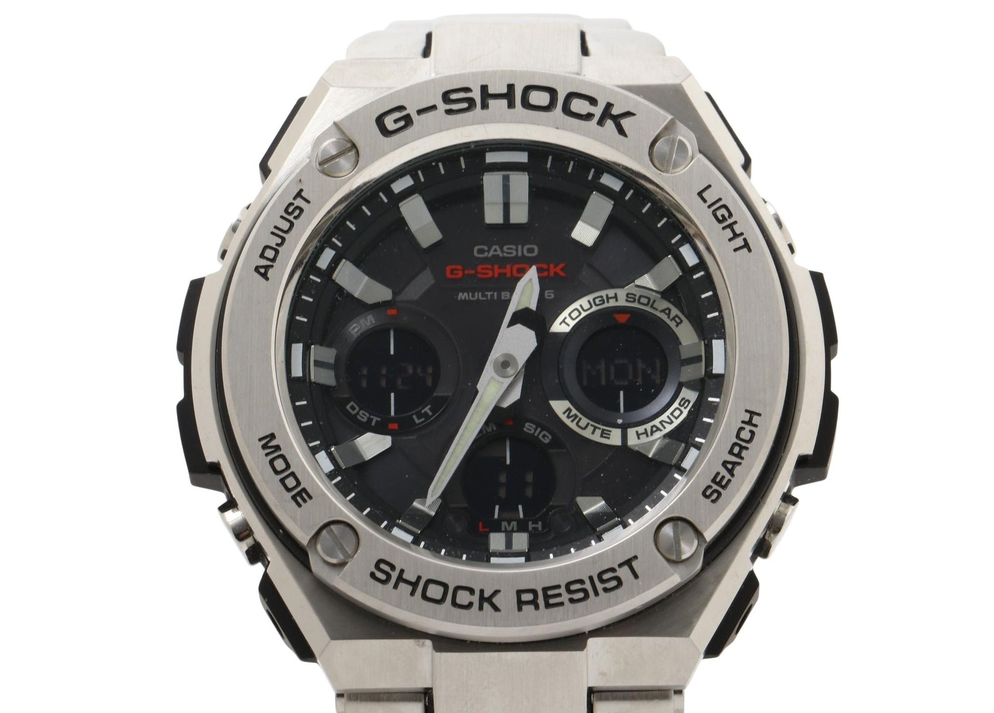 CASIO カシオ 時計 GSHOCK GSTEEL GSTW100 Series GSTW110D1AJF ブラック シルバー 樹脂／ステンレススチール メンズ アナデジ 美品