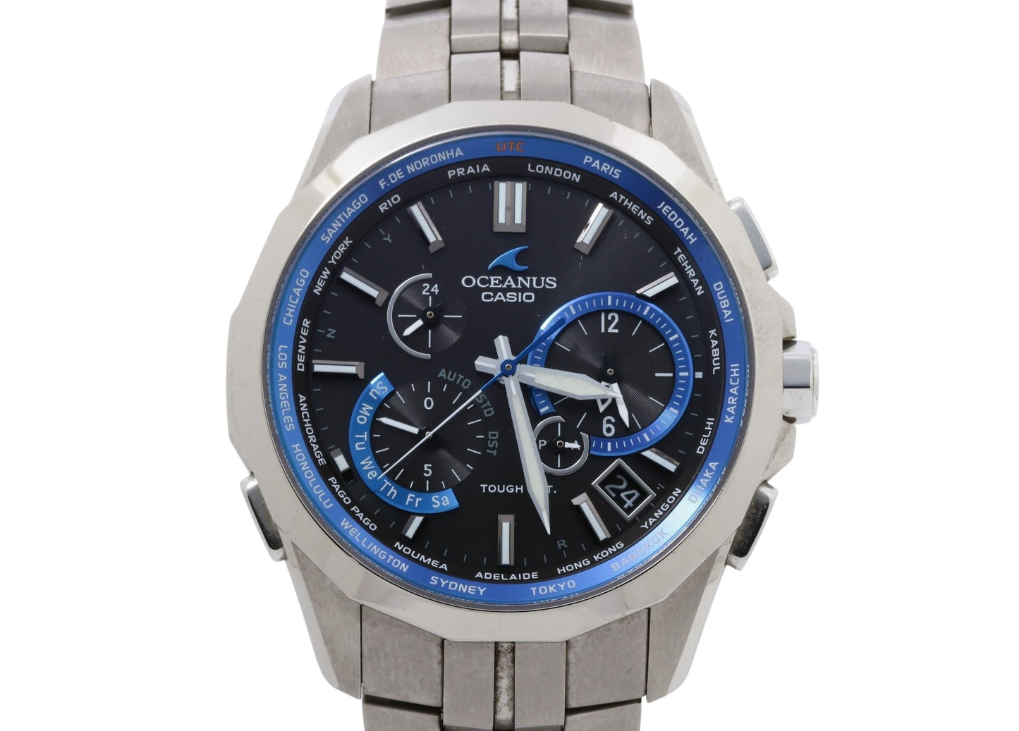 CASIO カシオ 時計 オシアナス OCWS24001AJF ブラック ブルー シルバー チタン メンズ アナログ