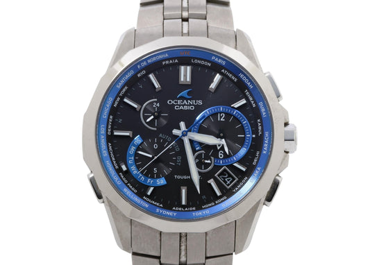 CASIO カシオ 時計 オシアナス OCWS24001AJF ブラック ブルー シルバー チタン メンズ アナログ