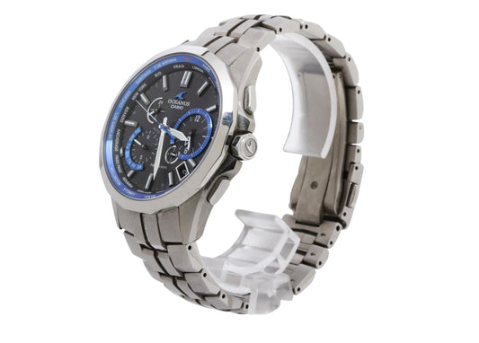 CASIO カシオ 時計 オシアナス OCWS24001AJF ブラック ブルー シルバー チタン メンズ アナログ