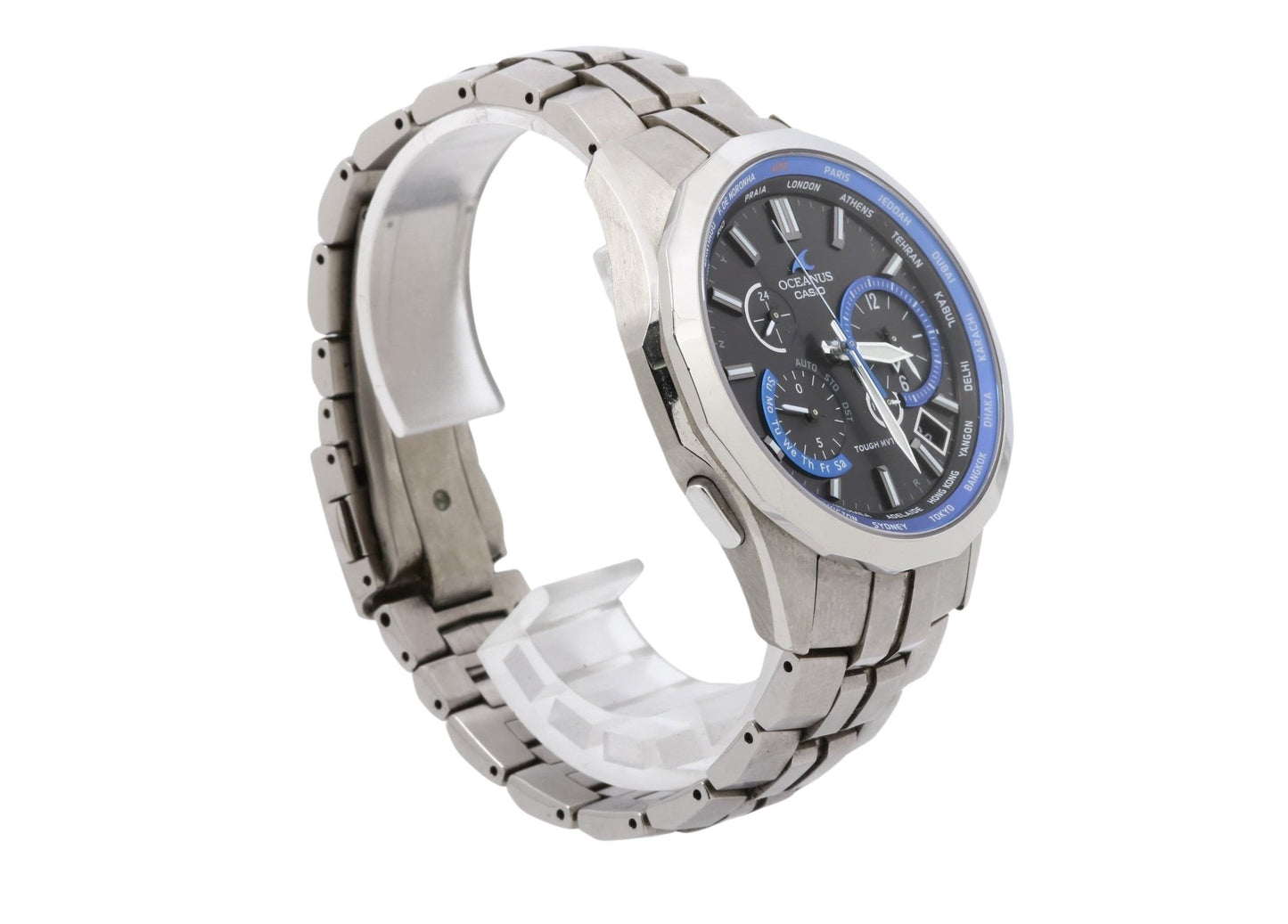 CASIO カシオ 時計 オシアナス OCWS24001AJF ブラック ブルー シルバー チタン メンズ アナログ