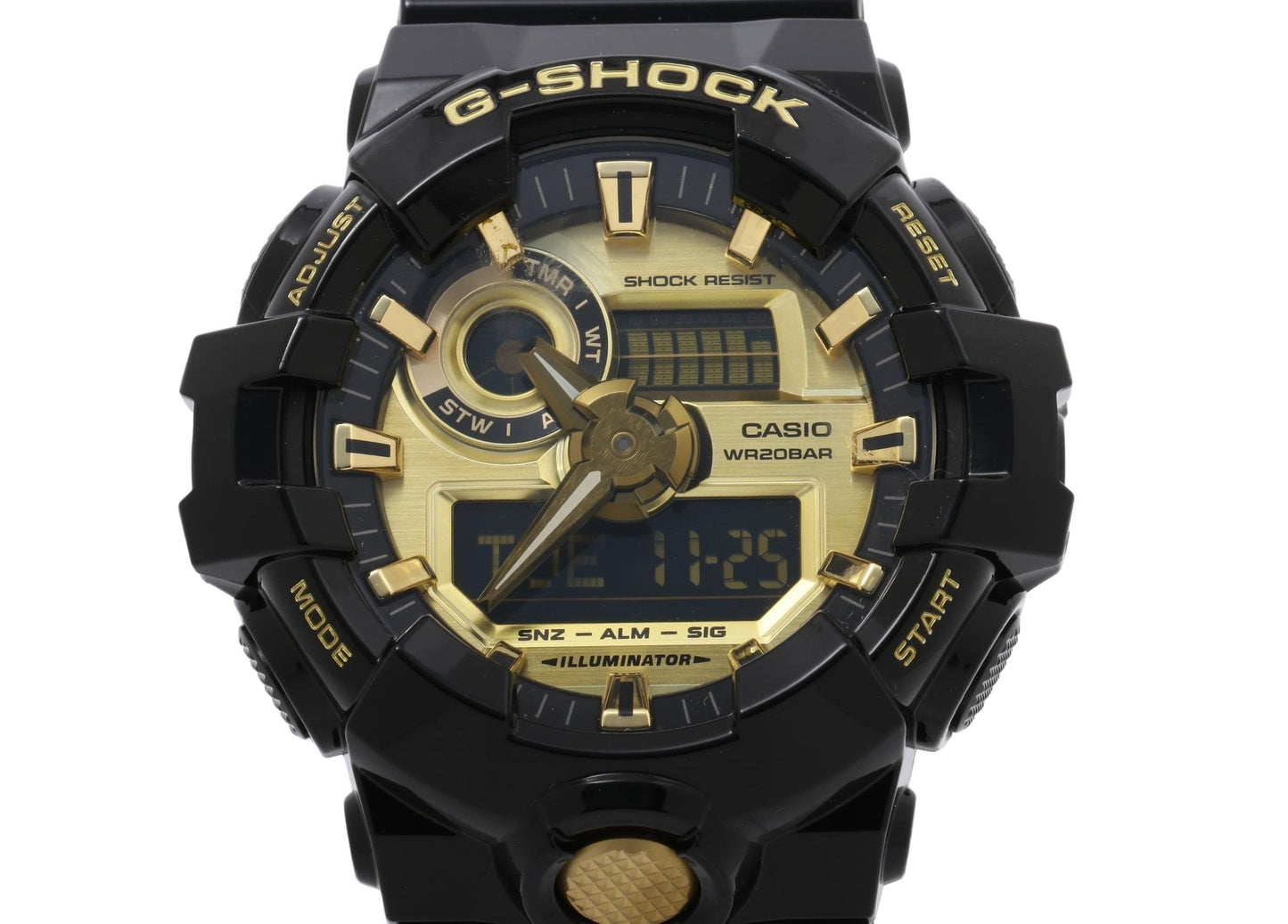 CASIO カシオ 時計 GSHOCK ANALOGDIGITAL GA700 SERIES GA710GB1AJF ゴールド ブラック 樹脂 メンズ アナデジ 美品