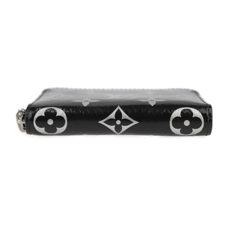超美品 LOUIS VUITTON ルイ ヴィトン ジッピー コインパース モノグラム エキゾチック コインケース N97059 パイソン レザー ブラック シルバー ラウンドファスナー 小銭入れ ビトン