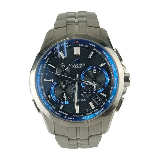 CASIO カシオ 腕時計 オシアナス マンタ OCW-S2400-1AJF シルバー ブルー ブラック文字盤 チタン メンズ ソーラー電波