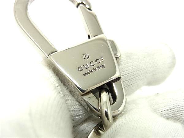 GUCCI グッチ キーホルダー グッチシマ キーリング ドリアン 478136 ブラック レザー ユニセックス シルバー金具 超美品