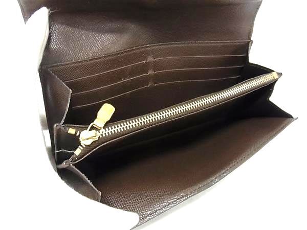 LOUIS VUITTON ルイヴィトン 長財布 ダミエ ポルトフォイユ サラ N61734 エベヌ PVC レザー レディース ゴールド金具