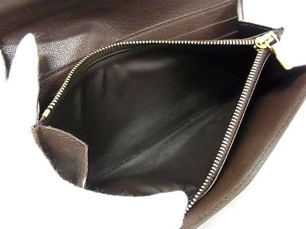 LOUIS VUITTON ルイヴィトン 長財布 ダミエ ポルトフォイユ サラ N61734 エベヌ PVC レザー レディース ゴールド金具