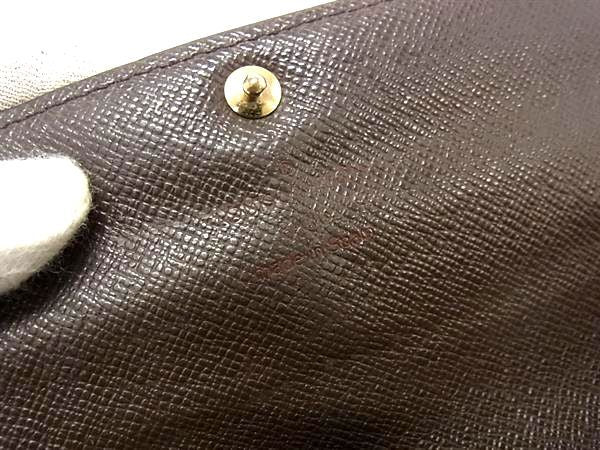 LOUIS VUITTON ルイヴィトン 長財布 ダミエ ポルトフォイユ サラ N61734 エベヌ PVC レザー レディース ゴールド金具