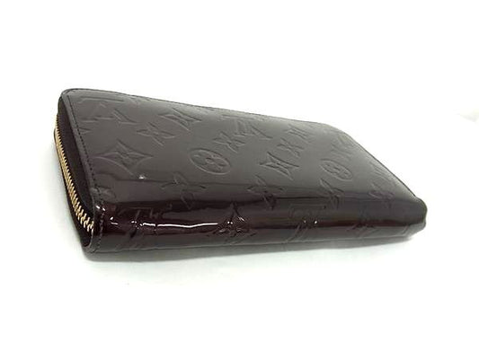 LOUIS VUITTON ルイヴィトン 長財布 モノグラム ヴェルニ ジッピーウォレット M93522 アマラント パテントレザー レディース ゴールド金具