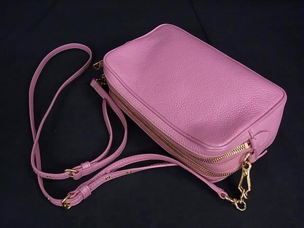 miumiu ミュウミュウ ショルダーバッグ マドラス RT0539 ピンク系 レザー レディース ポシェット 美品