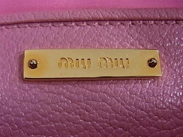 miumiu ミュウミュウ ショルダーバッグ マドラス RT0539 ピンク系 レザー レディース ポシェット 美品