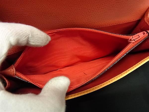 CELINE セリーヌ 財布 - - オレンジ レザー レディース 二つ折り長財布