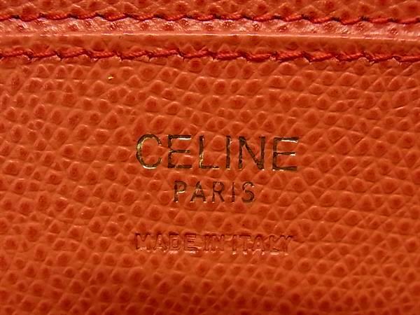 CELINE セリーヌ 財布 - - オレンジ レザー レディース 二つ折り長財布