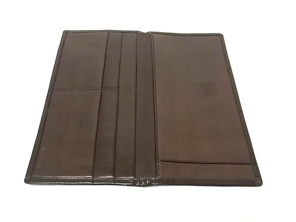 LOEWE ロエベ 財布 アナグラム - ダークブラウン レザー メンズ 二つ折り長財布 美品