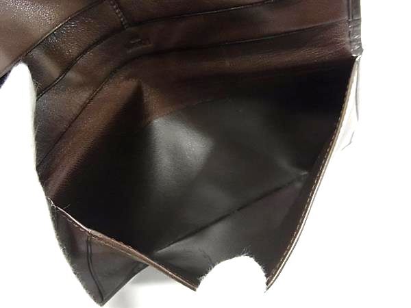 LOEWE ロエベ 財布 アナグラム - ダークブラウン レザー メンズ 二つ折り長財布 美品