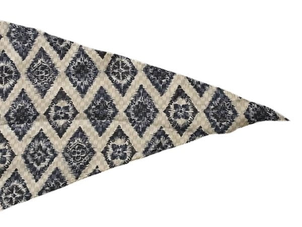 LOUIS VUITTON ルイヴィトン スカーフ - - ネイビー グレー シルク100% レディース 花柄 ひし形 新古未使用展示品