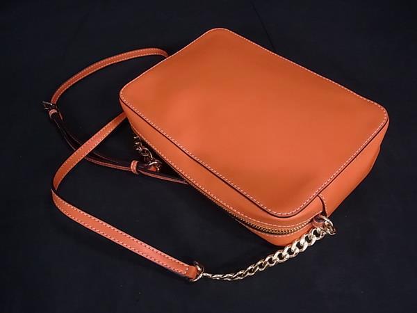 MICHAEL KORS マイケルコース ショルダーバッグ - - オレンジ ベージュ ストロー×レザー レディース チェーン ゴールド金具 新古未使用展示品
