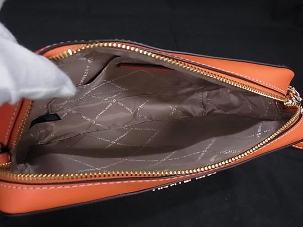 MICHAEL KORS マイケルコース ショルダーバッグ - - オレンジ ベージュ ストロー×レザー レディース チェーン ゴールド金具 新古未使用展示品