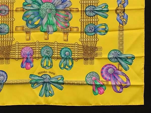 HERMES エルメス スカーフ カレ90 - マルチカラー シルク100% レディース LES RUBANS DU CHEVAL 馬のリボン飾り 大判 新品未使用展示品