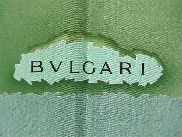 BVLGARI ブルガリ スカーフ - - グリーン系 シルク100% レディース ツリー柄 大判 新品未使用展示品