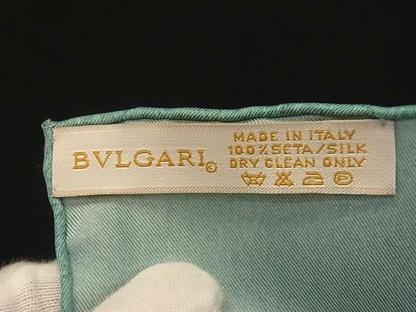 BVLGARI ブルガリ スカーフ - - グリーン系 シルク100% レディース ツリー柄 大判 新品未使用展示品