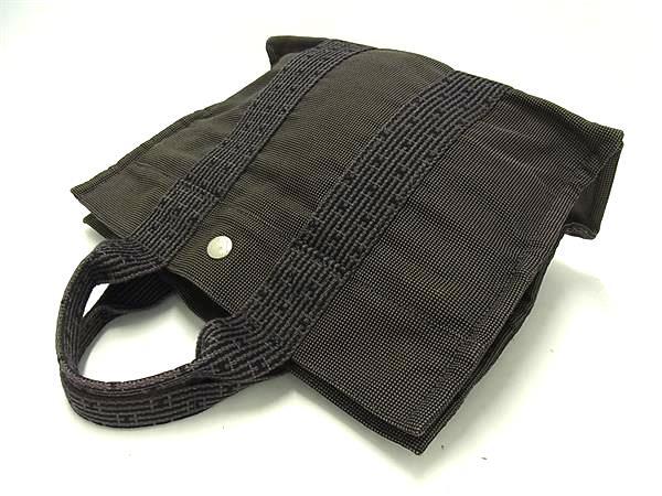 HERMES エルメス トートバッグ エールライン トートPM グレー キャンバス ユニセックス シルバー金具
