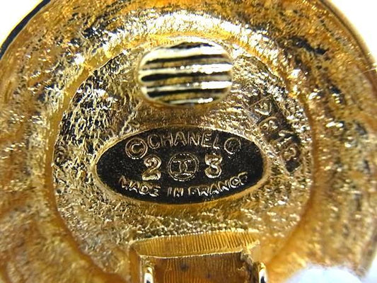 CHANEL シャネル イヤーウェア ココマーク グリポア イヤリング ゴールド ブルー メタル ガラス レディース ヴィンテージ 超美品