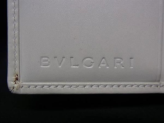 BVLGARI ブルガリ 二つ折り財布 チクラディ コンパクトウォレット 23941 ペールホワイト系 スムースカーフレザー レディース シルバー金具