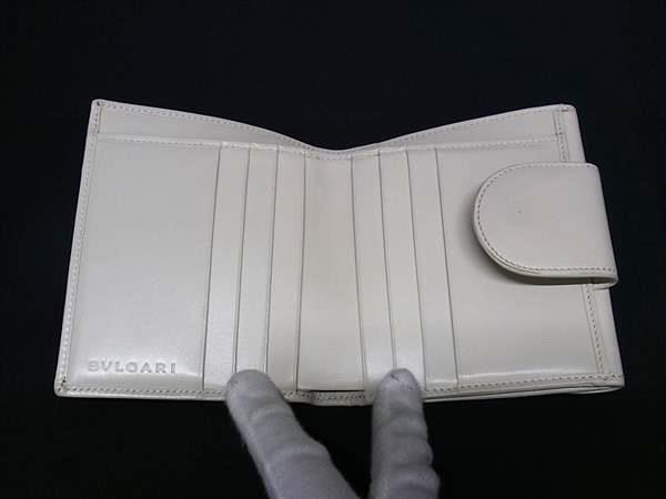 BVLGARI ブルガリ 二つ折り財布 チクラディ コンパクトウォレット 23941 ペールホワイト系 スムースカーフレザー レディース シルバー金具